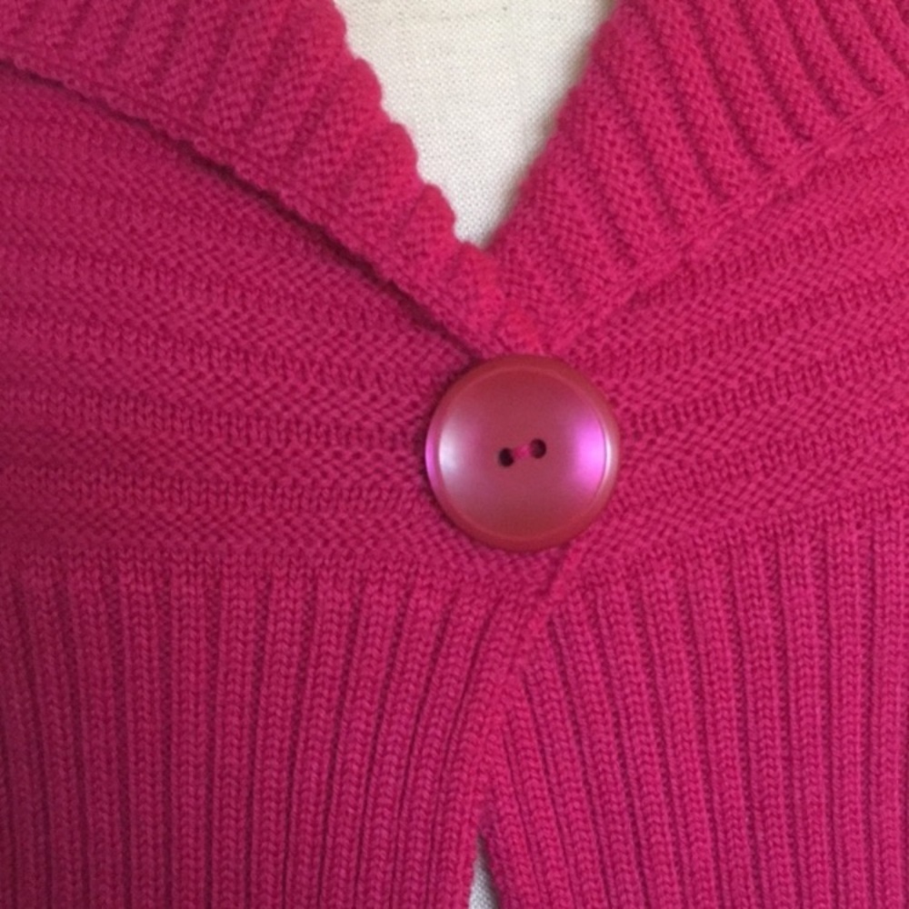 Talbots sweater vest merino wool ribbed magenta pink S
